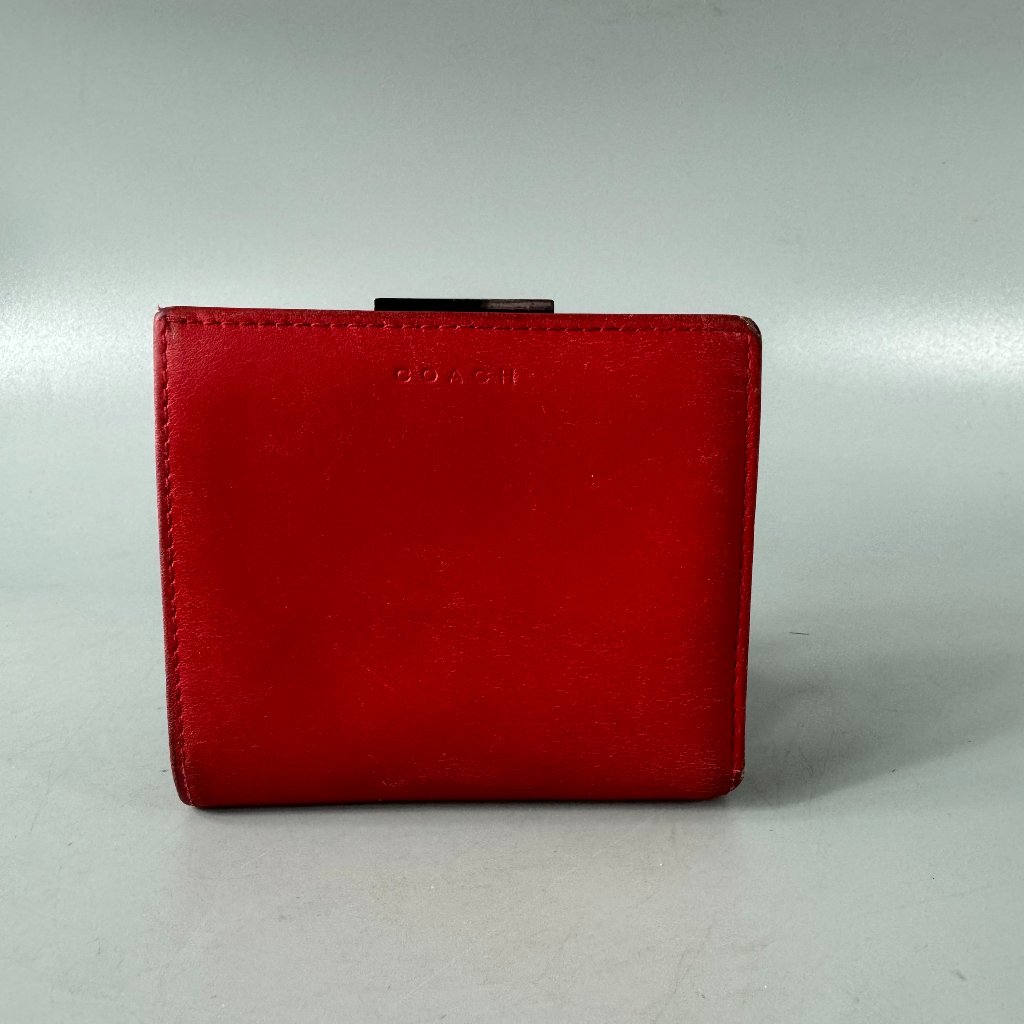Vintage Coach Red Leather Bifold Wallet